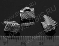 Зажимы №28 для лент 8*8*5,5мм цвет платины (Iron) (10шт.)