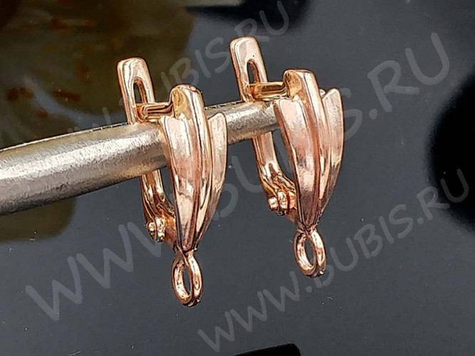 Швензы с английским замком №105 Комета 19*11*5,5мм розовое золото (Brass с позолотой) (1 пара)