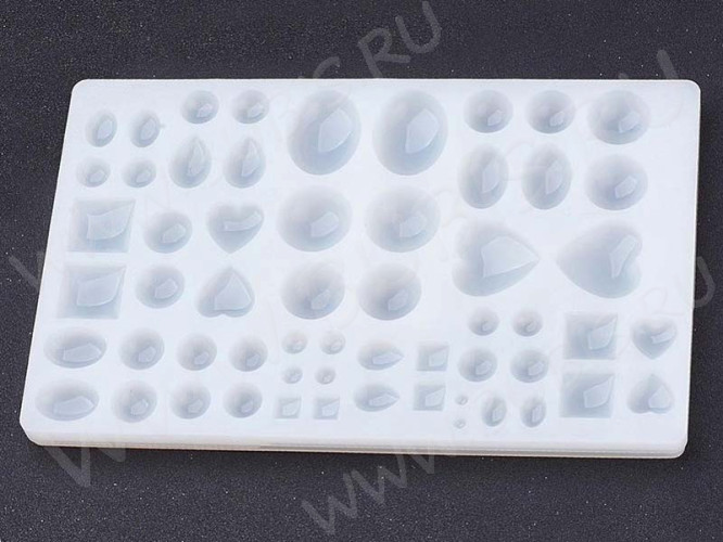 Молд 057 для эпоксидной смолы 25,5*18см 58 Кабошонов (силикон)