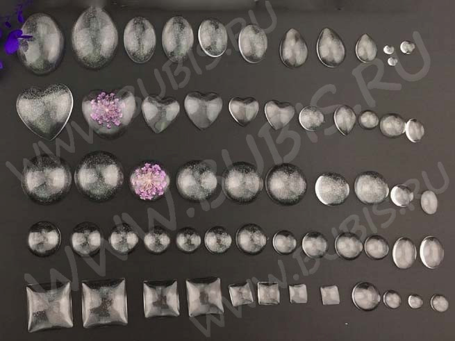 Молд 057 для эпоксидной смолы 25,5*18см 58 Кабошонов (силикон)