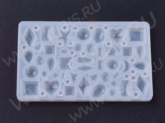 Молд 066 для эпоксидной смолы 107*65*6мм 40 маленьких кабошонов (силикон)