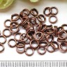 Купить (СКИДКИ!!!) Колечки двойной крутки 4мм античная медь (Iron) (100шт.) с доставкой по России