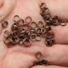 Купить (СКИДКИ!!!) Колечки двойной крутки 4мм античная медь (Iron) (100шт.) с доставкой по России