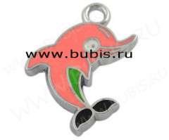 Подвеска Дельфинчик 06 21*20*2мм розовый (цветные подвески)