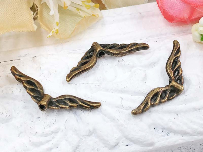 (СКИДКИ!!!) Бусина 182 Крылья 16 3D Птицы 22*8*3мм античная бронза (литьё) (10шт.)