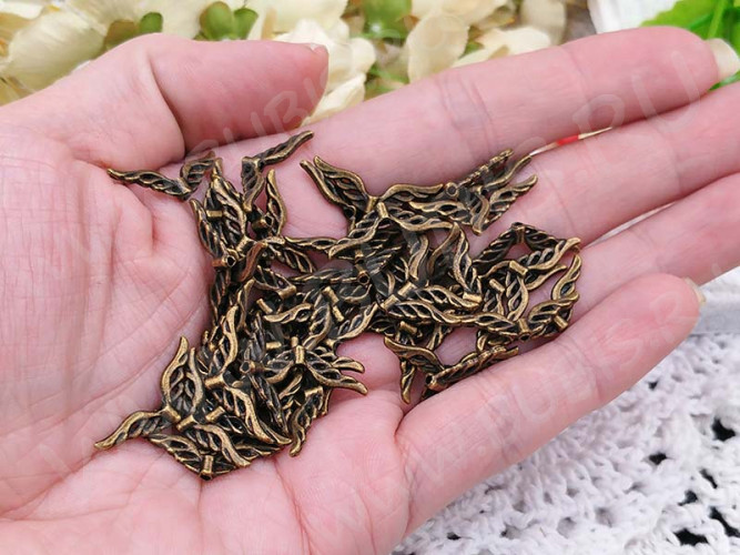 (СКИДКИ!!!) Бусина 182 Крылья 16 3D Птицы 22*8*3мм античная бронза (литьё) (10шт.)