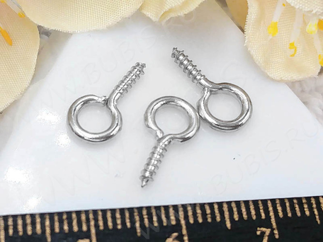 Штифт винтовой 13 толстый 13*6,5*1,6мм цвет платины (Iron) (20шт.)