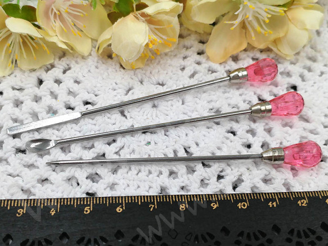 Комплект для работы со смолой 06 3 металлических палочки 9,5-10,5мм  (инструменты для бижутерии)