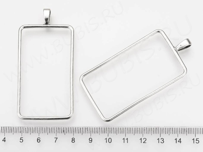 Подвеска Рамка 50 Прямоугольник 69*34*2мм античное серебро (литьё)