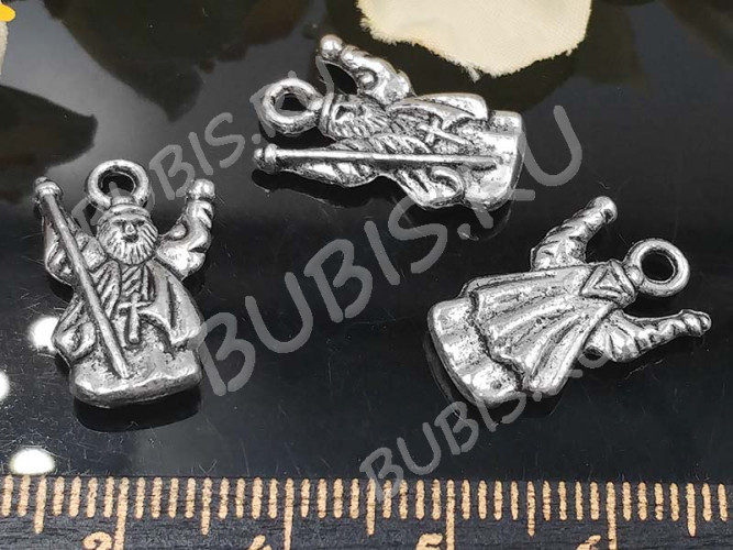 Подвеска Проповедник 01 3D 18*12*3мм античное серебро (литьё)