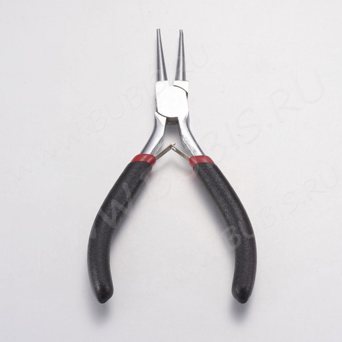 Круглогубцы 18 полированные 125мм с чёрными ручками (инструменты для бижутерии)