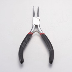 Круглогубцы 18 полированные  125мм с чёрными ручками (инструменты для бижутерии)