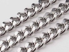 Цепочка S31 Ювелирная сталь панцирная "Бордюрная" 7*5*1,5мм цвет платины (Хирургическая сталь)(50см)