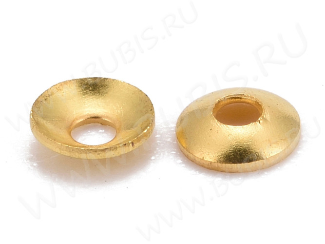 Шапочка тонкая 097 простая 30 малыши 3*3*0,9мм золотистая (Milano LUX) (Brass) (50шт.)