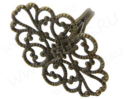 Основа (заготовка) для кольца 045 Ажурная 18,5мм античная бронза (Brass)