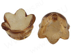 Бусина акрил Цветочек 01 чашечка 10*6мм коричневый прозрачный (акрил) (10шт.)