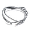 Купить Шнур кожаный 40 натуральный плетёный круглый 3мм серебристый (1м) с доставкой по России