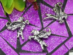 Подвеска Лошадь 09 3D Пегас 17,5*14*4,3мм цвет платины (литьё)