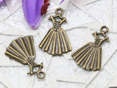 Подвеска Платье 04 двустороннее на вешалке 20*13,5*1,5мм античная бронза (литьё)