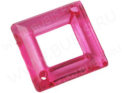 Бусина Ромб 07 коннектор 27*27*5,5мм фуксия прозрачный (акрил)