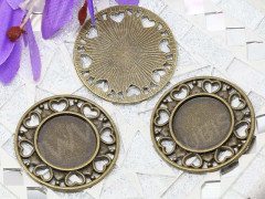 Подвеска-сеттинг Круг 22 коннектор (сеттинг 18мм) 32,3*32,5*1,9мм античная бронза (литьё)