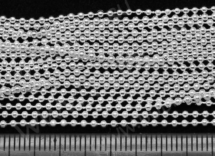 Цепочка I025 шариковая d=1,5мм серебристая (Iron) (50см)