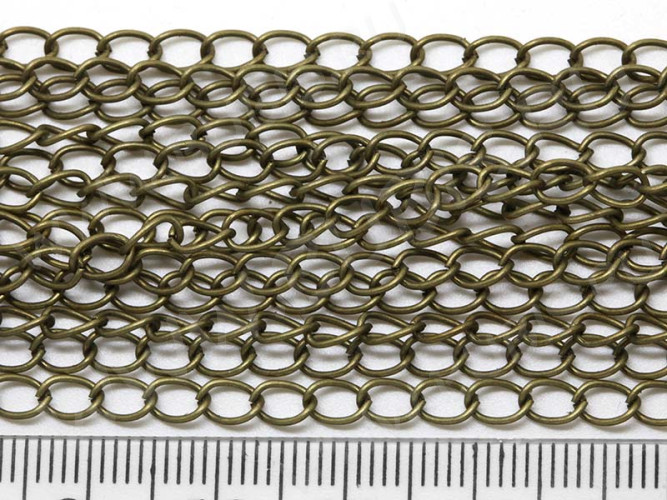 Цепочка I031 простая кручёная звено 5,5*3,8мм античная бронза (Iron) (50см)