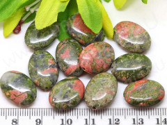 Бусина каменная Овал 35 18*13*4,5мм Унакит (камни)