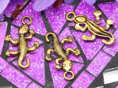 (СКИДКИ!!!) Подвеска Ящерица 04 25,5*15,5*2,5мм античное золото (литьё) (10шт.)