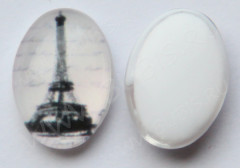 Кабошон стеклянный 12 Овал 18*13*5,8мм рисунок 04 (стекло)