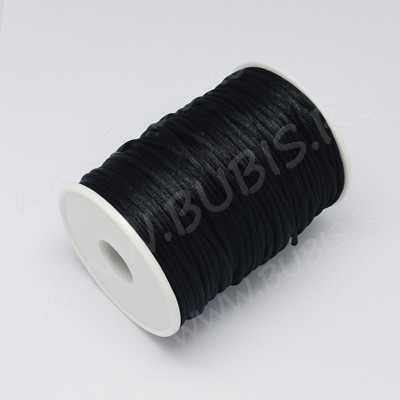 Шёлковый шнур 01 2мм чёрный (1м)