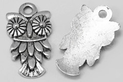 Подвеска Сова 14 20*11,5*3,5мм античное серебро (литьё)