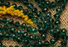 Бусина Абакус гранёный 8*8*5,5мм Хрусталь изумрудный (имитация Сваровски)