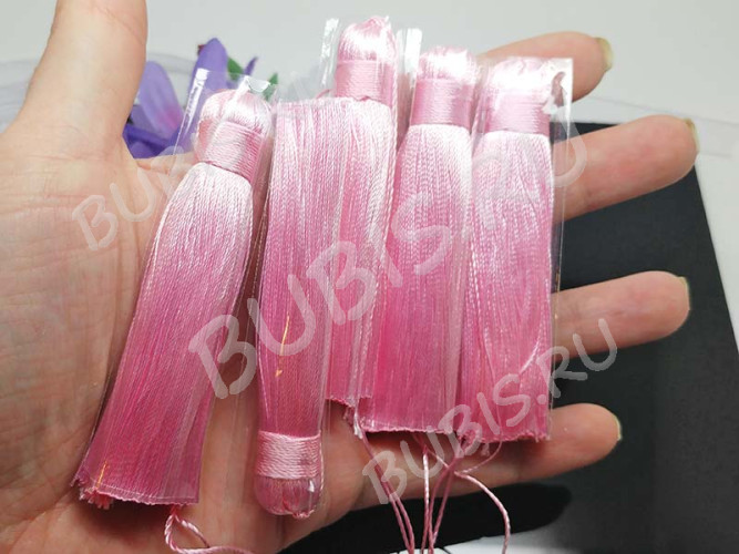 Декоративный элемент 074 Кисть струящаяся 80*12мм розовая (декоративные элементы)