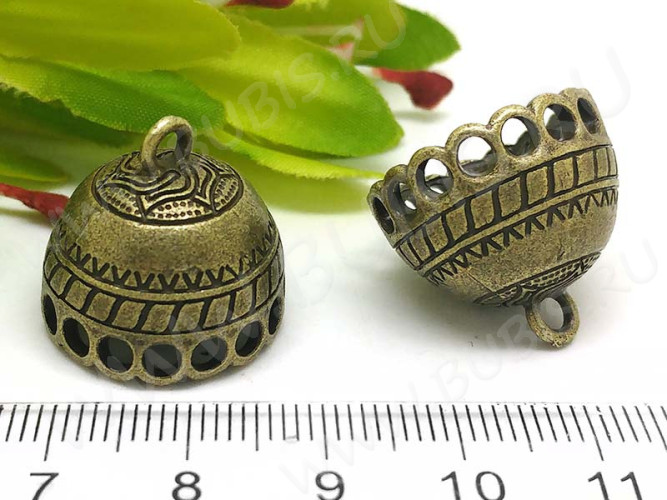 Концевик 061 коннектор крупный для сотуара 18*21*20,5мм античная бронза (литьё)