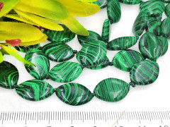 Бусина каменная Овал 64 капельный 18*13*4мм Малахит синт. (камни)