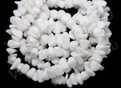 Галтовка крупная 12-16мм Агат белый пресс. (камни) (нить с замком 42-45см)