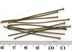 (СКИДКИ!!!) Штифт со шляпкой 50*0,7мм античная бронза (Iron) (50шт)