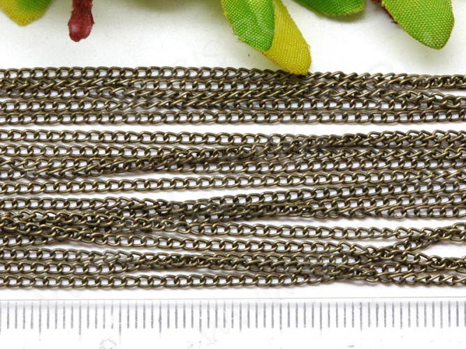 Цепочка I002 простая кручёная звено 3,5*2мм античная бронза (Iron) (50см)