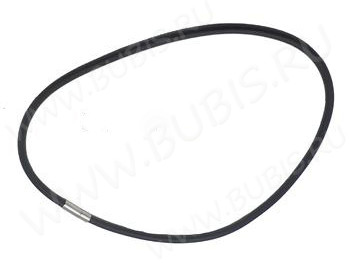 Шнур с замочком 37 полиуретановый круглый 4мм чёрный (45см)