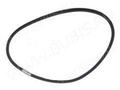 Шнур с замочком 37 полиуретановый круглый 4мм чёрный (45см)