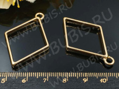 Подвеска Рамка 04 Ромб 40*25,5*3,5мм золотистая (литьё)