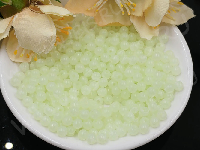 Бусина округлая 57 Шар 4мм СВЕТОНАКОПИТЕЛЬНЫЙ непрозрачный (акрил) (100шт.)