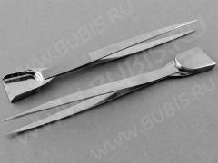 Пинцет 03 с лопаточкой для бусин 154*23,5*18мм цвет платины (сталь) (инструменты для бижутерии)