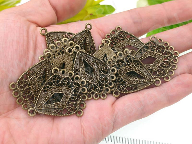 308 Коннектор чендлер 35*30*1,5мм античная бронза (литьё)