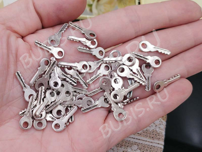 Подвеска Ключик 08 3D 18,5*7*1,2мм античное серебро (литьё)