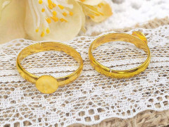 Основа (заготовка) для кольца 083 17мм с платформой 6мм золотистая (Brass)