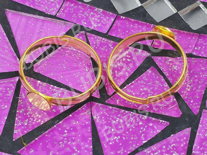 Основа (заготовка) для кольца 083 17мм с платформой 6мм золотистая (Brass)