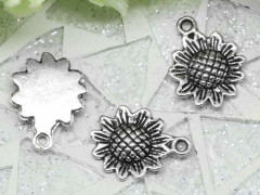 (СКИДКИ!!!) Подвеска Подсолнух 01 16*12*2мм античное серебро (литьё) (10шт.)