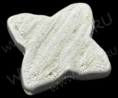 Бусина Цветок 01 с трещинами 22*22*5мм бело-бежевый непрозрачный (акрил)